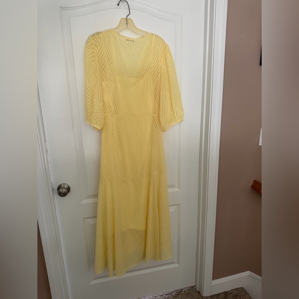 Calvin Klein Sunny Yellow Midi Dress, sz 14-16